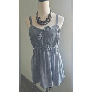 Torrid Plus Size Summer Babydoll Striped‎ Blue and White Cami Top Size 2X